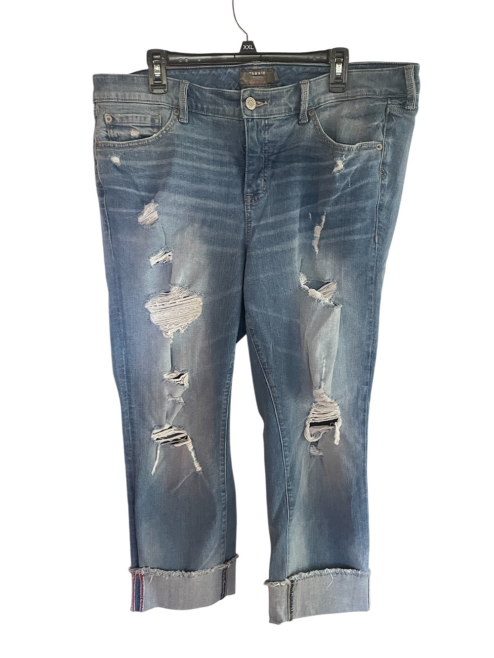 torrid Distressed Blue Cropped Jeans